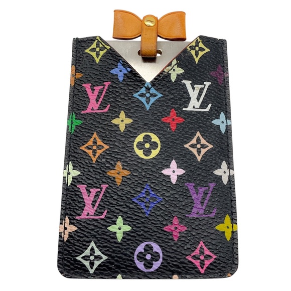 LOUIS VUITTON RARE BLACK MULTI MONOGRAM MULTICOLOR ETUI MIRROR WITH CASE - Picture 1 of 8